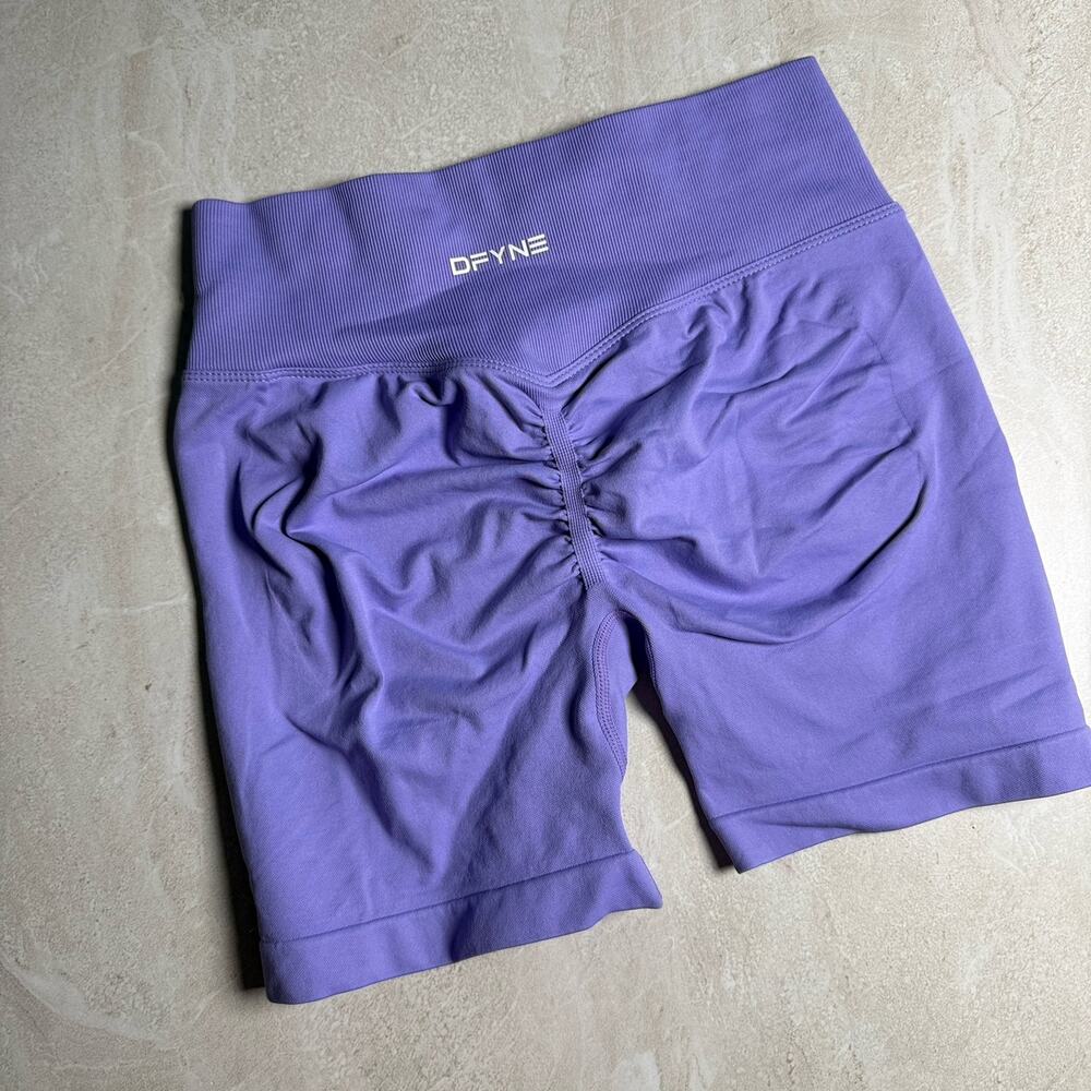 DFYNE Lavender Purple Compression Scrunch Impact Shorts Activewear S